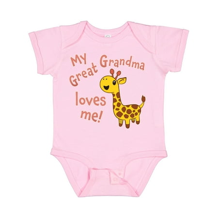 

Inktastic My Great Grandma Loves Me- Cute Giraffe Gift Baby Boy or Baby Girl Bodysuit