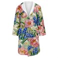 thumbnail image 4 of MEICHEN Plush Fleece Robe for Women Long Floral Print Flannel Hooded Bathrobe Plus Size Women's Loungewear, 4 of 5