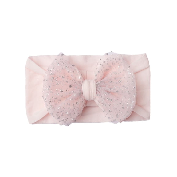 Gyujnb Soft Glitter Bow Elastic Baby Headband Mesh Tulle Comfortable Hair Accessory for Everyday Wear