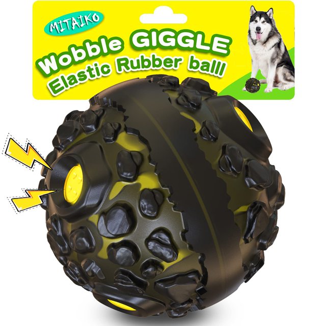 Pelota de juguete para perros MITAIKO para masticadores agresivos con sonido chirriante
