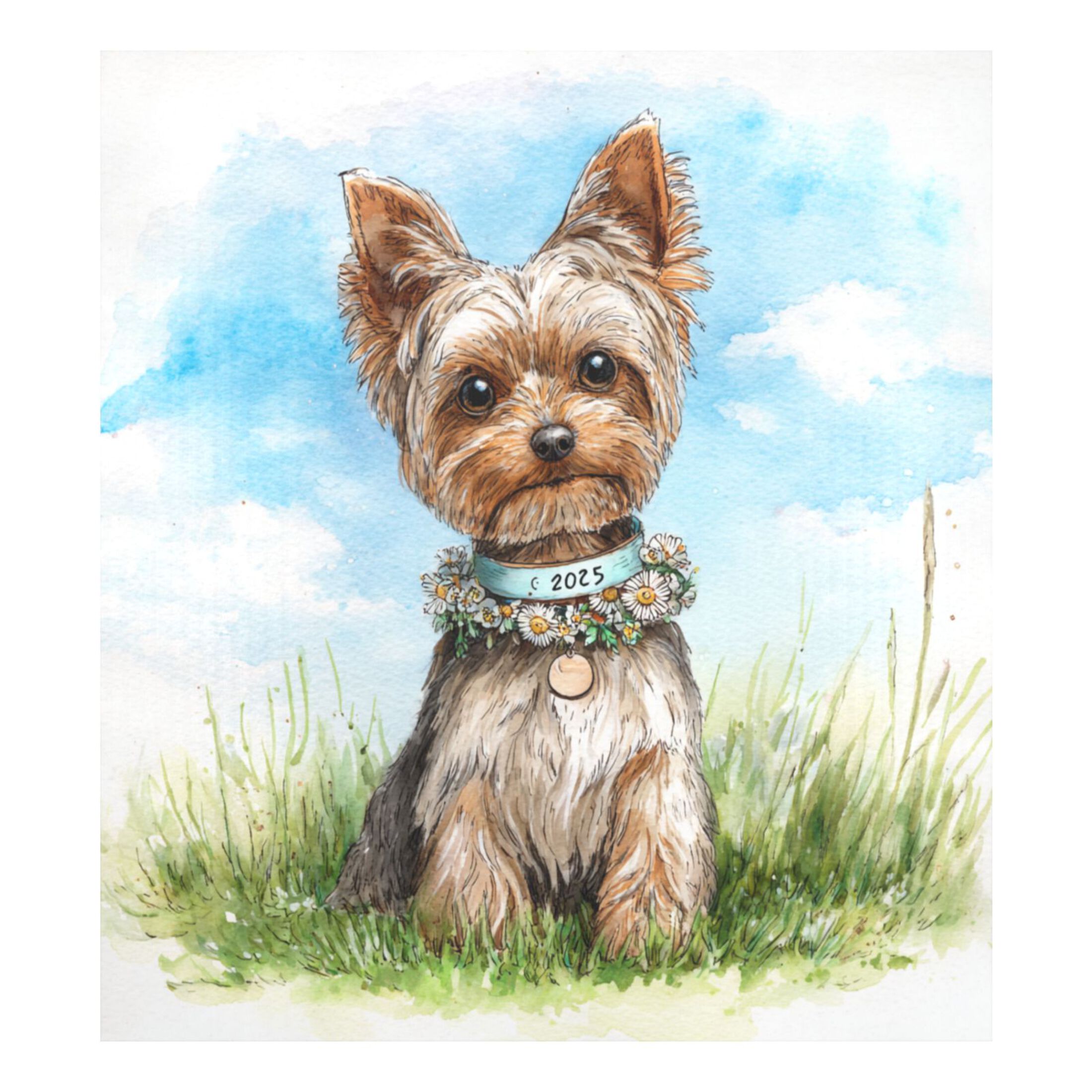 Dishwasher Magnetic Refrigerator Magnet Cover Sticker Home Decorative 23"x26" Adorable Yorkshire Terrier