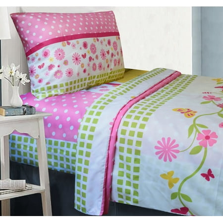 All American Collection 10 Piece Twin Size Pink Monkey Comforter