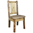 thumbnail image 5 of Glacier Country Collection Side Chair - Buckskin Upholstery, w/ Laser Engraved Bronc Design, 5 of 11