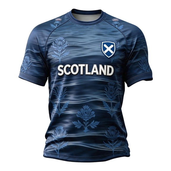 SJLDQY Mens 2026 Scotland Soccer Tshirts Short Sleeve International Football T-Shirts for Men Casual Crew Neck Scotland Flag Graphic Breathable Athletic Tops