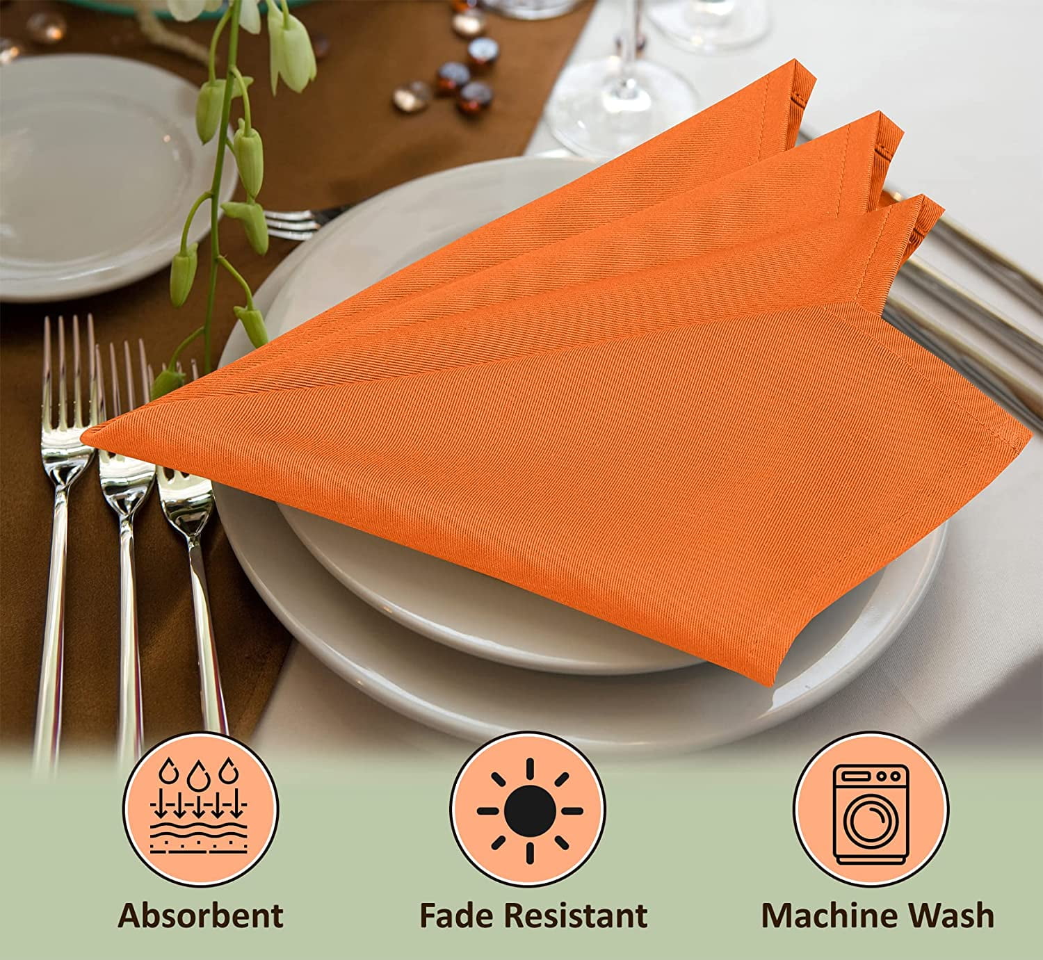 Ruvanti Cloth Napkins Set of 12, 18x18 Inches Napkins Cloth Washable, Soft,  Durable, Absorbent, Cotton Blend. Table Dinner Napkins Cloth for Hotel,  Lunch, Restaurant, Wedding Event, Parties - Blue - Yahoo Shopping