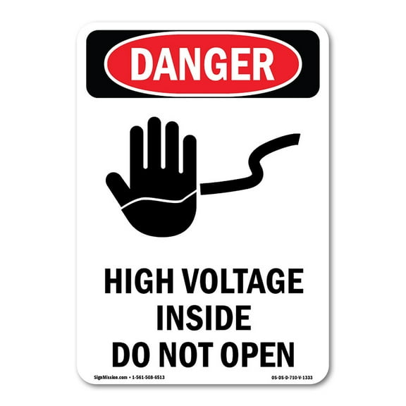 OSHA Danger Sign -  High Voltage Inside | Decal | Protect Your Business, Construction Site, Warehouse & Shop Area |  Made in The USA
