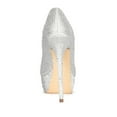 thumbnail image 3 of Lauren Lorraine Victoria Platform Pump Rhinestone High Heel Formal Dress Shoes (Silver, 6), 3 of 4