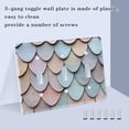 thumbnail image 3 of Yayeee Toggle Light Switch Wall Plate 3-Gang 6.37"x4.48" Decorative Outlet Cover, Blue Shimmering Pattern, 3 of 7