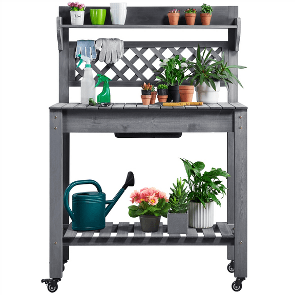 Renwick Gray Fir and Wood Potting Bench