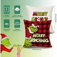thumbnail image 2 of Set de 4 Fundas de Cojín 45x45 cm Navideñas del Grinch, Tela Suave y Lavable, Decoración Festiva para Sofá, 2 of 7