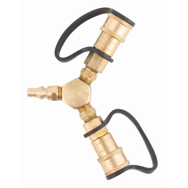 Marshall Excelsior Propane Adapter Fitting ME22YP Y Adapter; Brass; Single; With Two 1/4 Inch Plug; With Retail Packaging