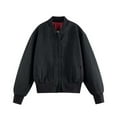 thumbnail image 7 of Timoontee Fleece Jacket for Men Solid Zip Up Flight Jacket Long Sleeve Stand Collar Jacket Casual Fall Jacket Thickened Warm Winter Jacket Coat Black M, 7 of 7
