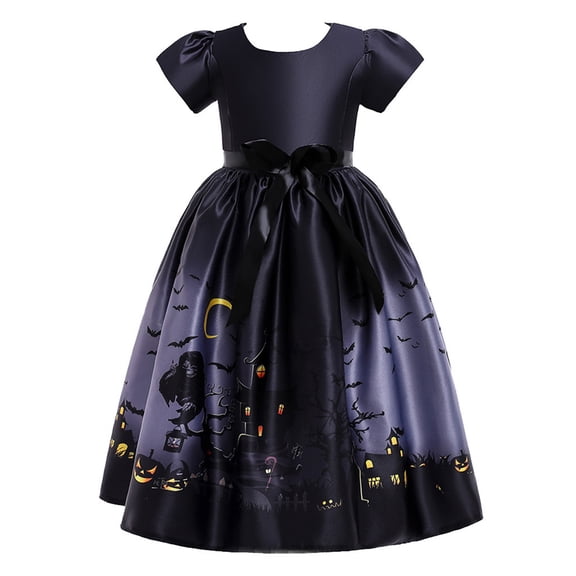 YUEHUA Girls Fancy Halloween Dress, Layered Sparkly Tutu with Pearl Accents, Gorgeous A-Line Holiday Party Dress for Little Children 2-5T