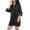 Black, variant on WREESH Womens Satin Nightgown Color Ding Robe Bathrobe Color Light Summer Thin Short Cardigan Robe Black