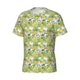 thumbnail image 3 of Yiaed Gnome and Pineapple Print Mens Short Sleeve Tight Fit T-Shirt, Crewneck Casual Tee-X-Large, 3 of 5