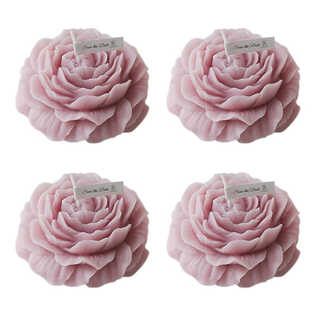 Decoración del hogar, decoración de habitaciones, decoración de paredes, 4 velas aromáticas de baja temperatura con forma de rosa roja, aptas para adultos, velas de cera de baja temperatura y seguras