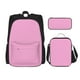 thumbnail image 1 of Disketp Pink Mochila Estampada de Gran Capacidad con Lonchera y Estuche, Set de 3 Piezas para Estudiantes, 1 of 7