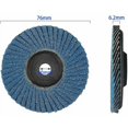 thumbnail image 2 of Juego de 8 discos de láminas, Discos de láminas, Ø 76 mm x 10 mm, Grano 40/60/80/120, para metal, acero y madera, Cubiertos con discos de láminas Discos de lijado,（azul）, 2 of 5