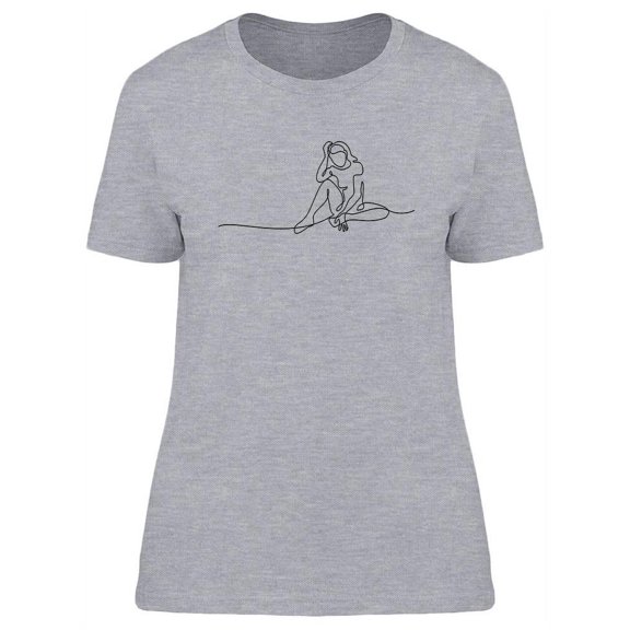 Sitting Sad Girl T-Shirt Women -Image by Shutterstock, Female Small