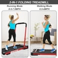 thumbnail image 7 of FYC 2.5HP Under Desk Treadmill 2 in 1 Folding Treadmill for Home Office, Foldable Treadmill Compact Electric Walking Running Machine w/ Remote Control & LED Display, Walking Running Jogging (Red), 7 of 7