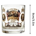 thumbnail image 3 of USA 250th Anniversary âWe The Peopleâ Tumbler â Solid Glass Bourbon Glass, Crimson & Gold Accent, Heavy Scotch Glass for Patriotic Display, 3 of 8