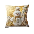thumbnail image 2 of xihome Funda de cojn navideña de lino de 45x45 cm. Decoracin navideña para sof con estampado de muñeco de nieve, ciervo y rbol., 2 of 6