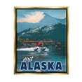 thumbnail image 3 of Stupell Industries Visit Alaska Seaplane Landing Snowy Mountain Scenery Graphic Art Metallic Gold Floating Framed Canvas Print Wall Art, Design by David Owens Illustration, 3 of 5