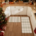 thumbnail image 4 of SAND KEEPER Light Green Plaid Kitchen Mat Set of 2, Non Slip Absorbent Washable Kitchen Rugs 17"x28" and 17"x48", Low Profile Runner Rug for Kitchen Sink Laundry Room, Farmhouse Decor, 4 of 6