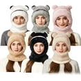 thumbnail image 6 of 2026 New Bear Mask Cap, Machine Washable Cute Bear Ear Balaclava Cap, Outdoor Windproof Warm One Piece Scarf and Mask Set(Style-B), 6 of 6