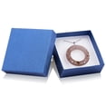 thumbnail image 2 of Handcrafted Cocoa Brown Lucite Open Circle Disk Pendant with Confetti Crystals on a Silver Chain, 2 of 2