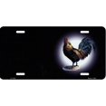 thumbnail image 1 of Rooster Offset Black Metal License Plate, 1 of 1