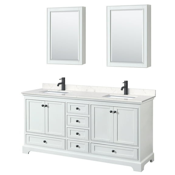 Wyndham Collection WCS202072DWBC2UNSMED Deborah 72" Free Standing Double Basin Vanity Set