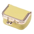 thumbnail image 1 of Organizador de joyería Qarigey de cuero amarillo para almacenamiento de pendientes, 1 of 6