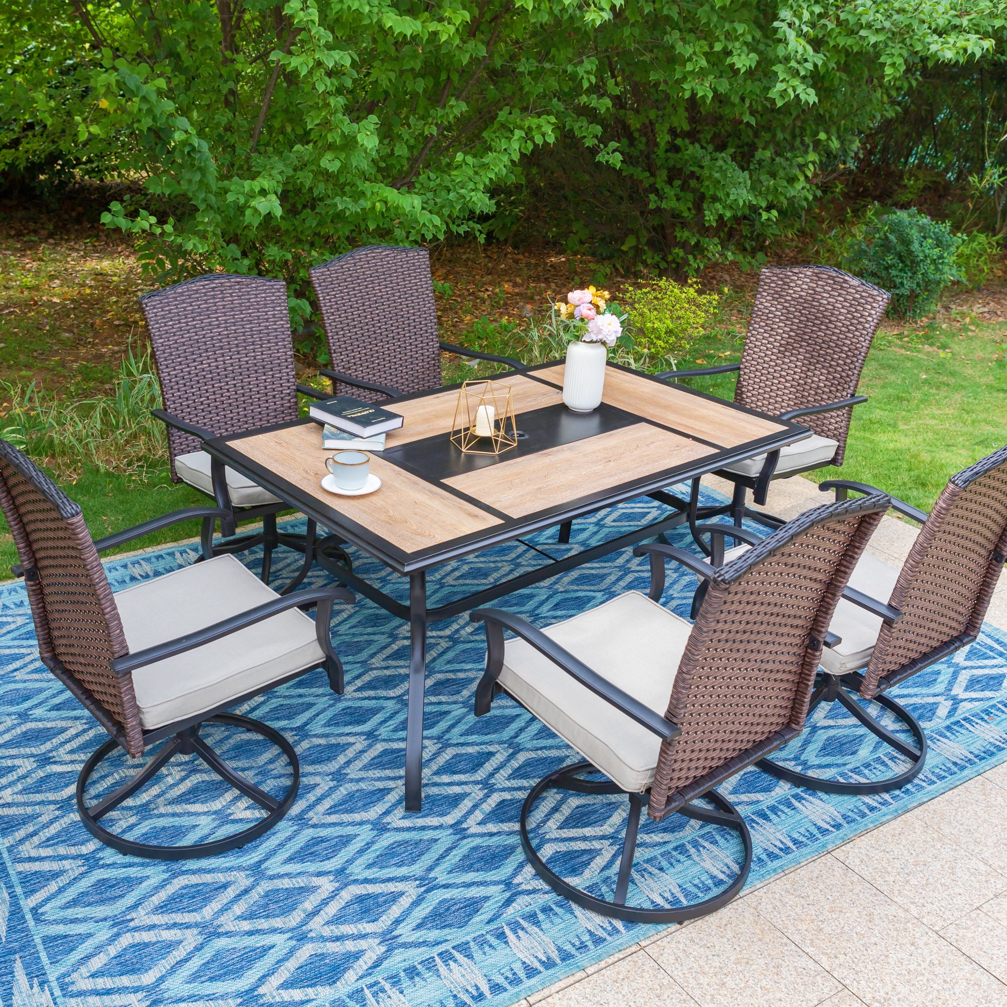 MF Studio Outdoor Dining Table Metal Frame and PVC Table Top MF Studio Outdoor Dining Table Metal Frame and PVC Table Top