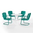 thumbnail image 4 of Crosley Furniture Ridgeland 5 Piece Metal Outdoor Dining Set in Turquoise Gloss, 4 of 13