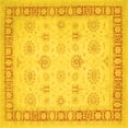 thumbnail image 1 of Ahgly Company Machine Washable Indoor Square Oriental Yellow Traditional Area Rugs, 7' Square, 1 of 4