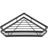 Supvox Creative Black Metal Kitchen Shelf, Wall-Mounted for Tidy Seasoning Storage