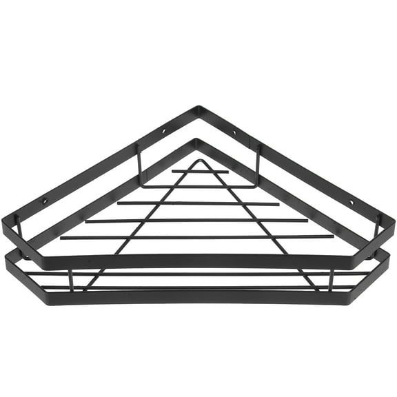 Supvox Creative Black Metal Kitchen Shelf, Wall-Mounted for Tidy Seasoning Storage
