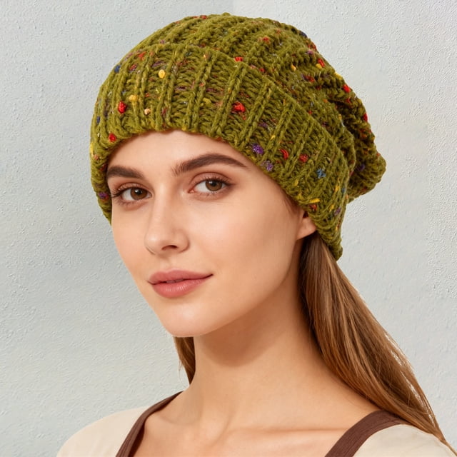 siminseming Christmas Baseball Caps Autumn And Winter Woolen Hats Korean Style Versatile Making The Look Rainbow Knitted Hats Large Head Circumference Warm Pullover Hats