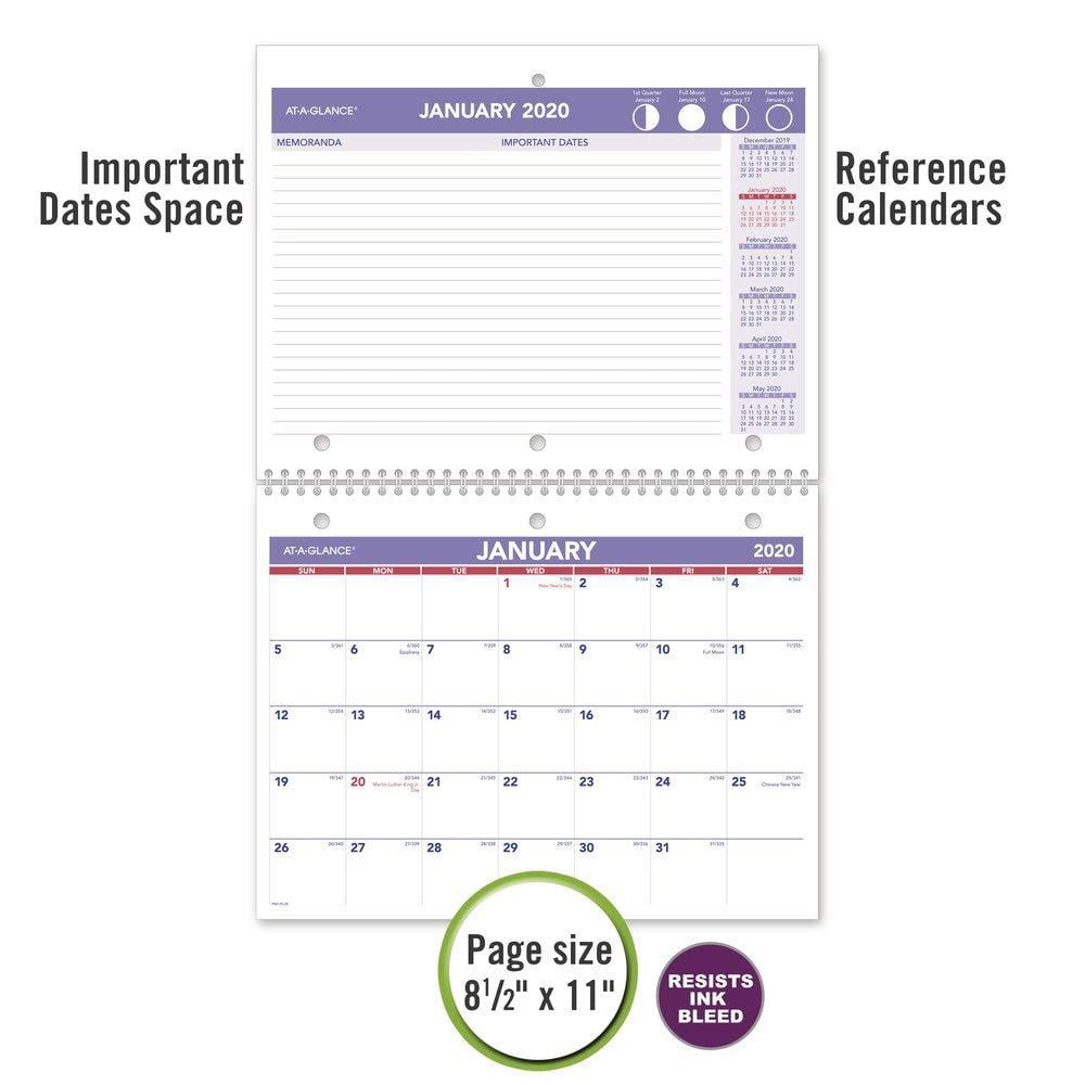 11 x 8-1/2" 2022 At-A-Glance PM170-28 Monthly Desk-Wall Calendar 