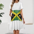 thumbnail image 2 of Unisex Retro Jamaica Flag Dress Fashion Beach Short Sleeve Dresses Female Party Printed Sundress, 2 of 7