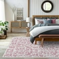 thumbnail image 3 of Lahome Decor 3'x5' Washable Rug for Bedroom, Vintage Area Rug for Dorm Room, Indoor Soft Distressed Floral Throw Rugs Non-Slip Backing for Entryway Farmhouse Kitchen Kids Playroom,pink, 3 of 7
