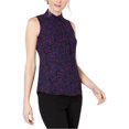 thumbnail image 1 of Anne Klein Womens Sleeveless Button Up Shirt, Blue, 14, 1 of 1