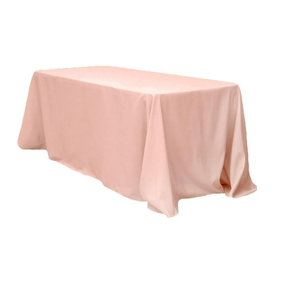 1 Pc, 90"X132" Rectangular Oblong Polyester Tablecloth - Blush/Rose Gold For Weddings, Trade Shows, Showrooms, Events