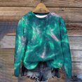 thumbnail image 2 of AYA Women's Ancient Sparkling Printed Long Sleeve Crewneck Sweatshirt For Party Events, 2 of 3
