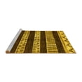 thumbnail image 2 of Ahgly Company Machine Washable Indoor Round Abstract Yellow Modern Area Rugs, 6' Round, 2 of 4