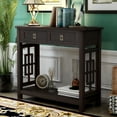 thumbnail image 2 of 36" Console Table with 2 Drawers and Bottom Storage Shelf, Entryway Sofa Table for Hallway Living Room Bedroom (Espresso), 2 of 6