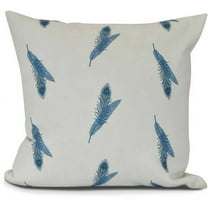 Feather Stripe Floral Print Pillow