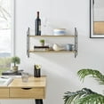 thumbnail image 5 of Danya B. Severini Floating Bracket Farmhouse Two-Tier Wall Shelf - Chestnut / Black, 5 of 11