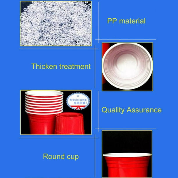 TOP.E]10pcs 450Ml Red Disposable Plastic Cup Party Cup Bar